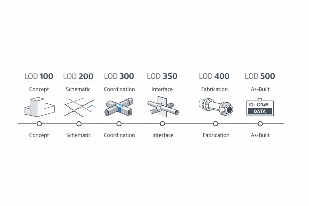 LOD 100 to LOD 500 MEP